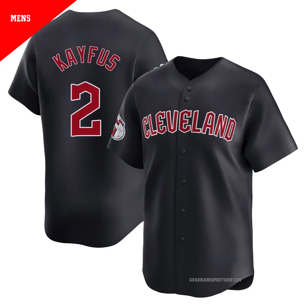 Men's ＃2 CJ Kayfus Cleveland Guardians Navy Limited Alternate Jersey