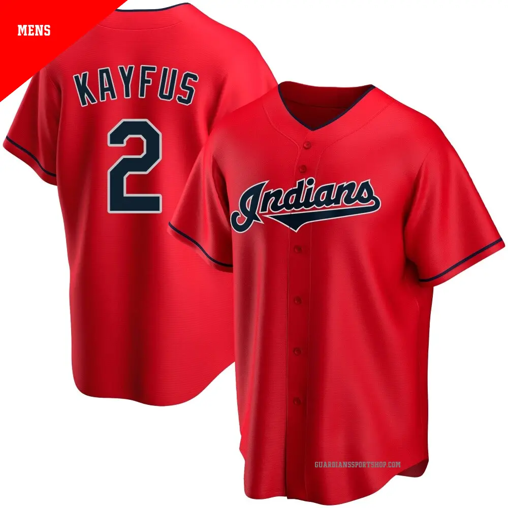 Men's ＃2 CJ Kayfus Cleveland Guardians Red Replica Alternate Jersey