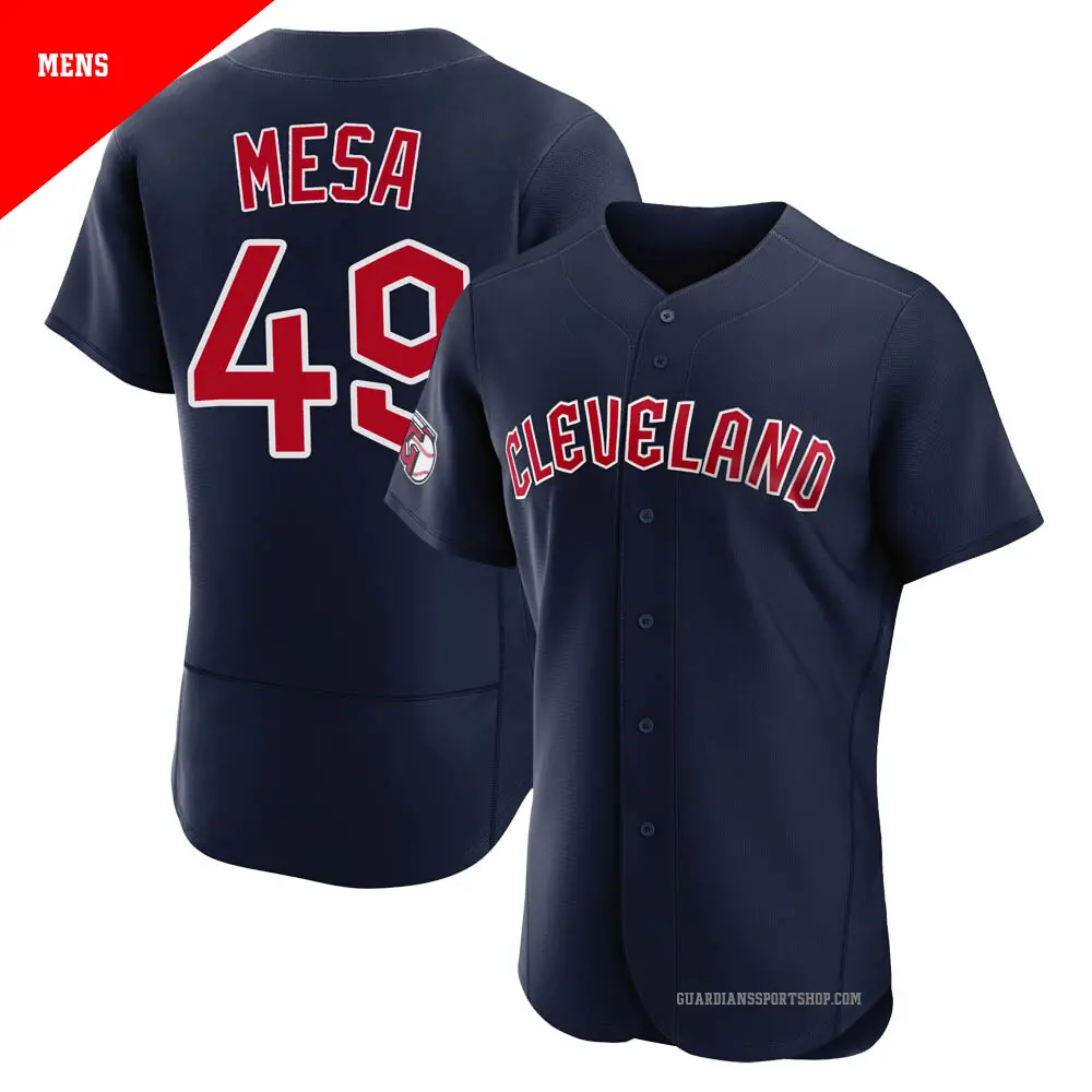 Men's ＃49 Jose Mesa Cleveland Guardians Navy Authentic Alternate Jersey