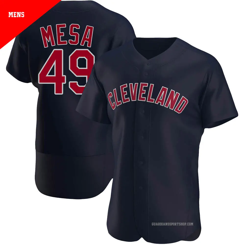 Men's ＃49 Jose Mesa Cleveland Guardians Navy Authentic Alternate Jersey
