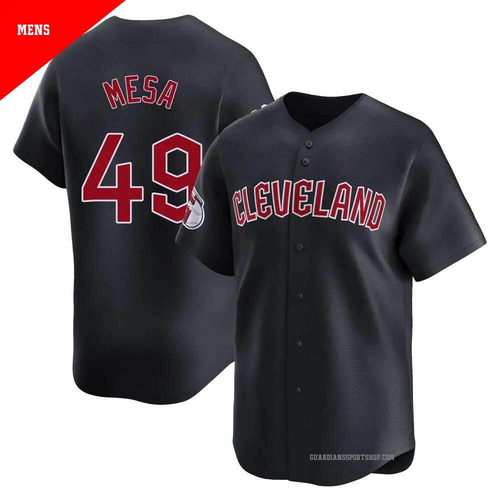 Men's ＃49 Jose Mesa Cleveland Guardians Navy Limited Alternate Jersey