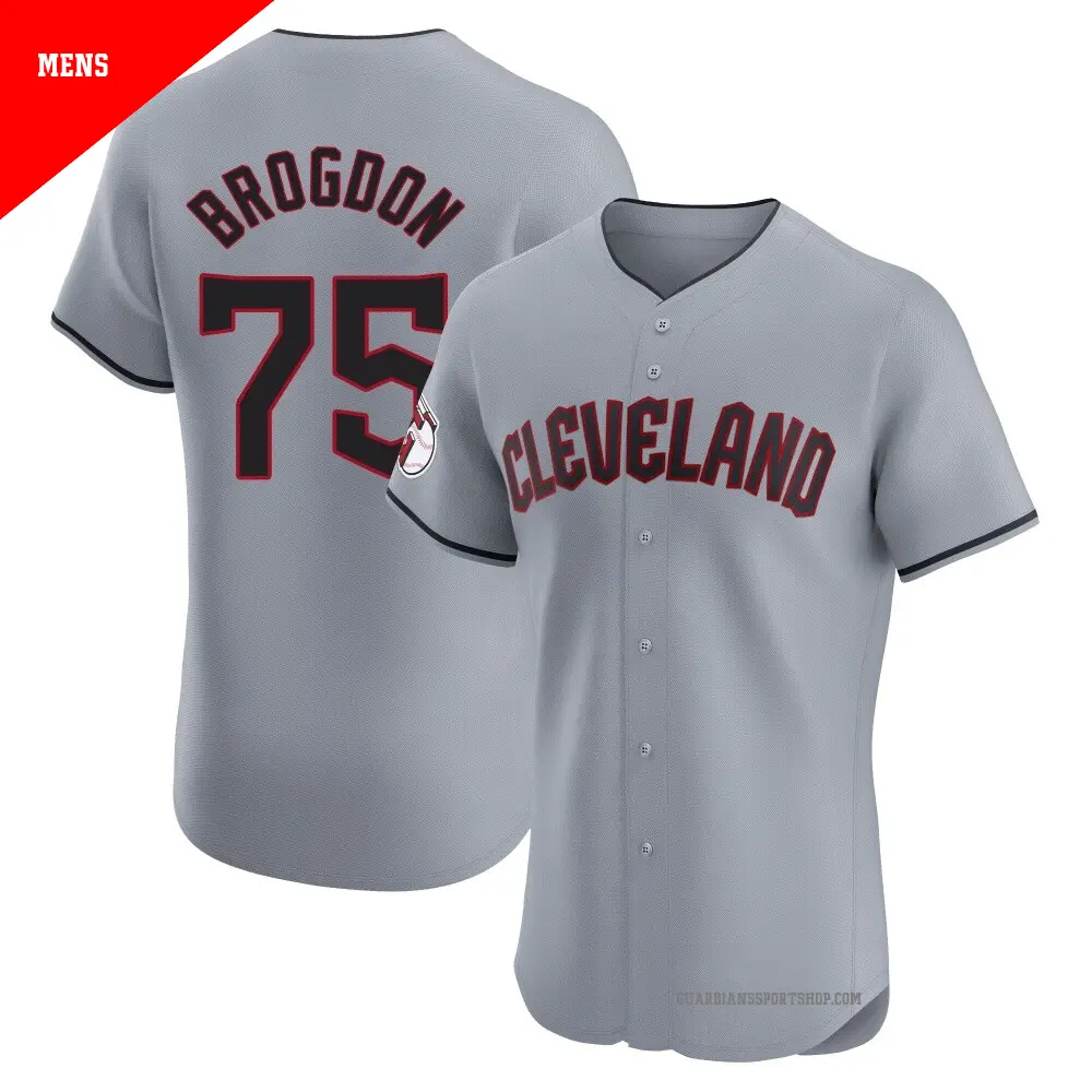 Men's ＃75 Connor Brogdon Cleveland Guardians Gray Elite Road Jersey
