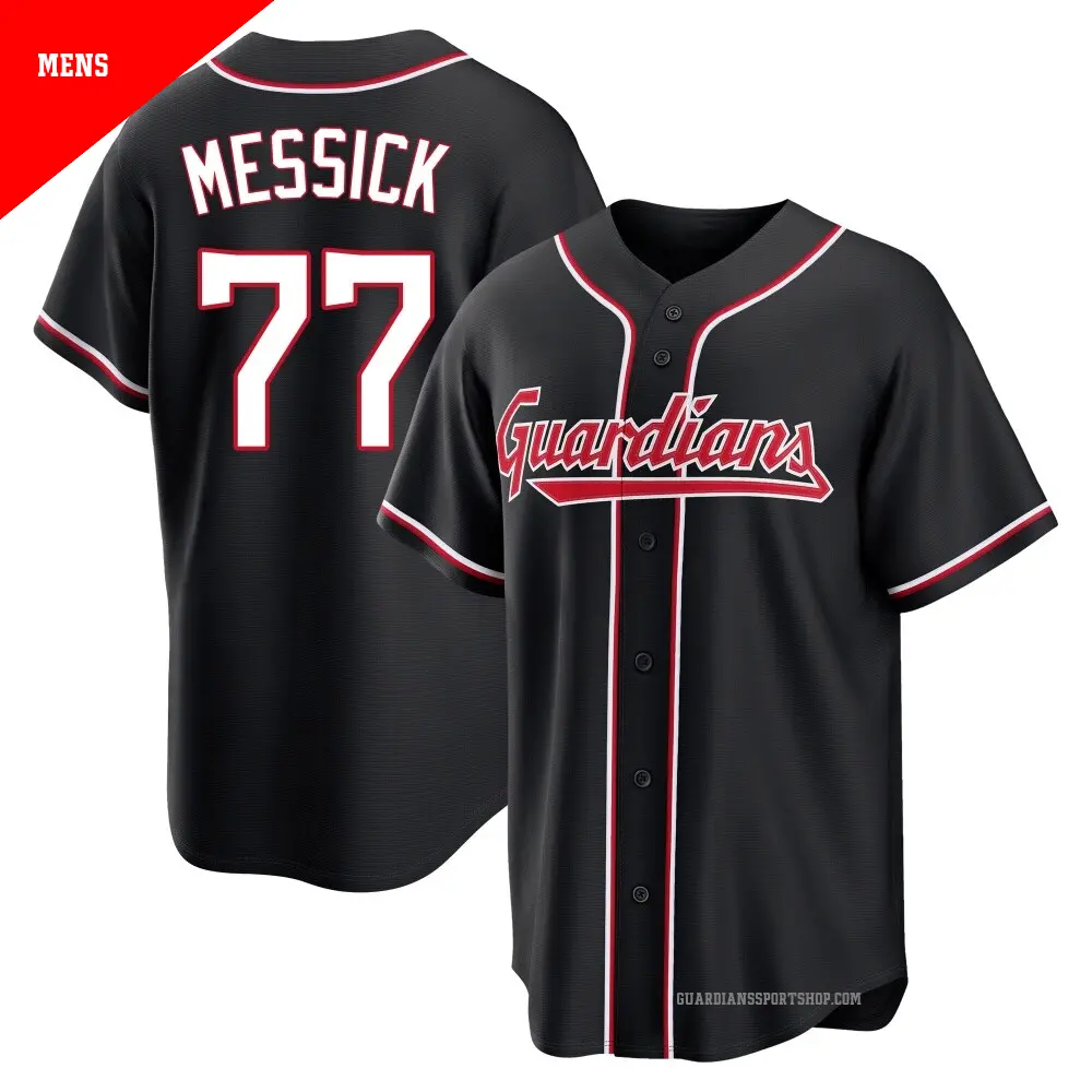 Men's #77 Parker Messick Cleveland Guardians Navy Authentic