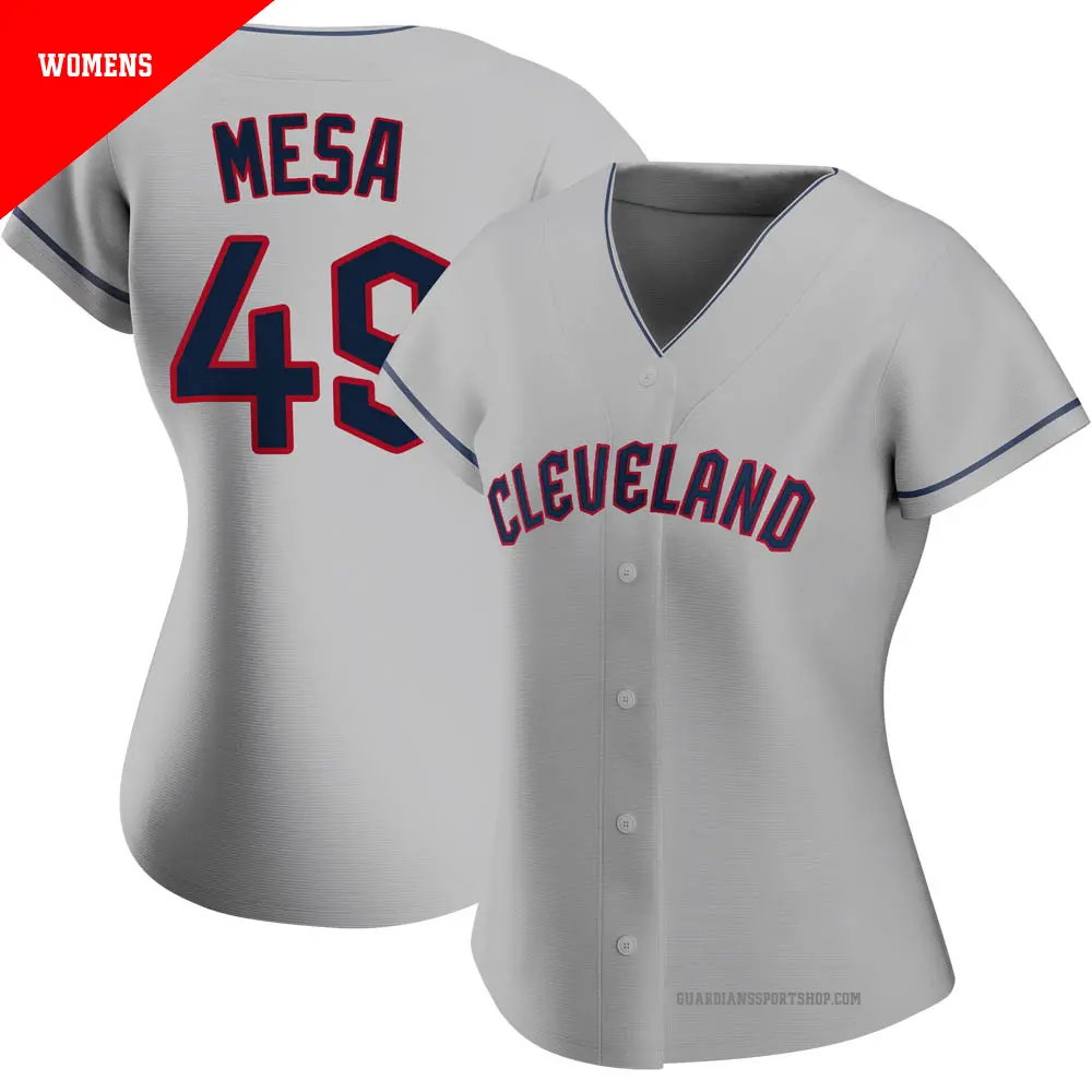 Women's ＃49 Jose Mesa Cleveland Guardians Gray Authentic Road Jersey