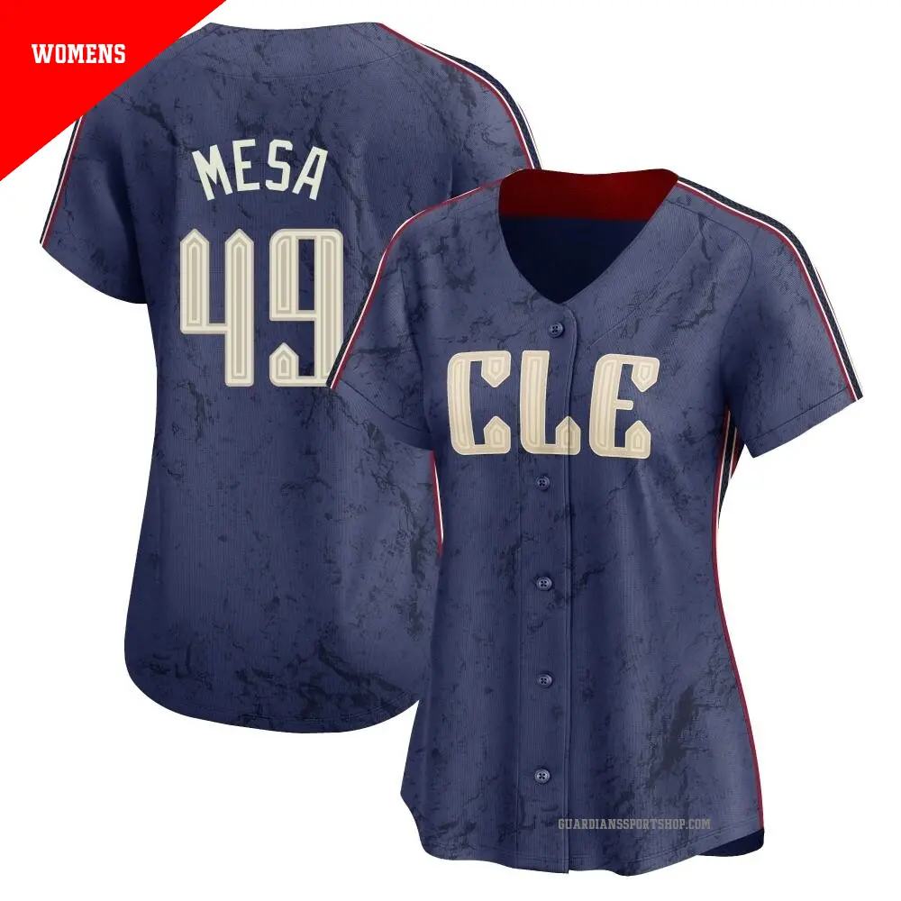 Women's ＃49 Jose Mesa Cleveland Guardians Navy Limited 2024 City Connect Jersey