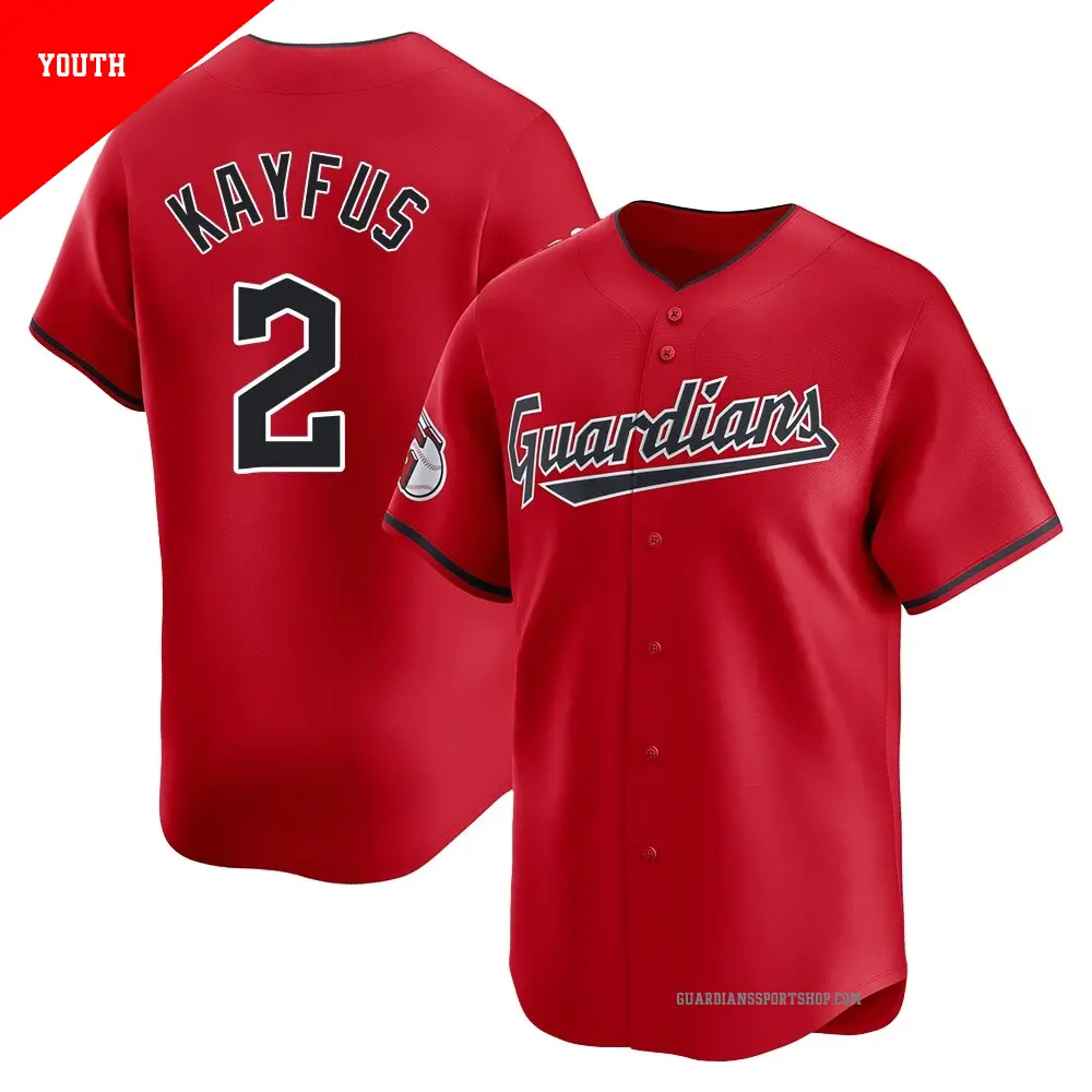Youth ＃2 CJ Kayfus Cleveland Guardians Red Limited Alternate Jersey