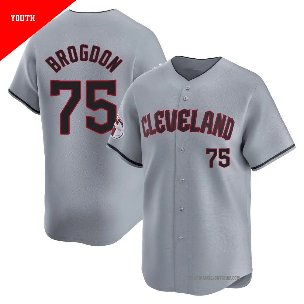 Youth ＃75 Connor Brogdon Cleveland Guardians Gray Limited Road Jersey